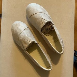 Beige Canvas Shoes Size 7